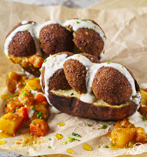 Vegan Balls & Baked Potato